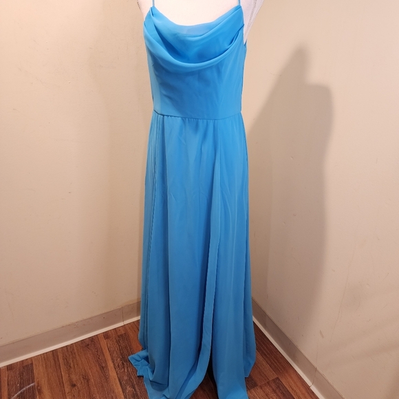 David's Bridal Dresses & Skirts - David's Bridal Elegant Malibu Blue Maxi Dress Size 10